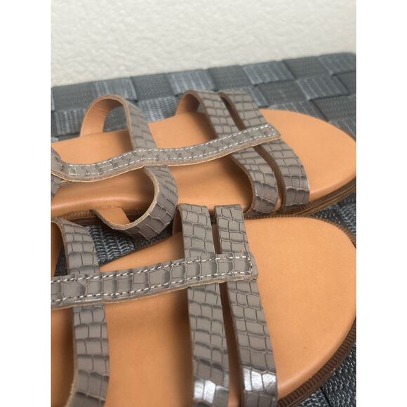 Bella Vita Women's Size 6 Strappy Sandal Gray Brown Italian Leather Crocodile - Picture 5 of 12